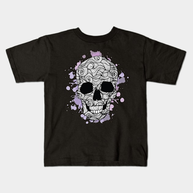 Halloween Skull Kids T-Shirt by attire zone